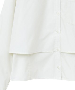 earth music&ecology ロールアップスリーブボクシーシャツ Off White