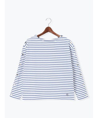 Te chichi ショルダー釦ボーダーカットソー ブルー