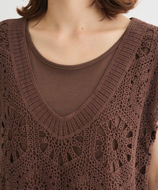 Green Parks ＳＥＴ２点クロシェプルオーバー＋タンクトップ Orange