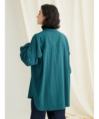 CRAFT STANDARD BOUTIQUE レーヨンデシンバンドカラーシャツ Green