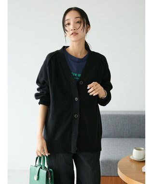 CRAFT STANDARD BOUTIQUE アウトリンキングニットカーディガン Black