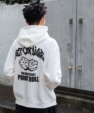 WEGO 【裏起毛/ユニセックス着用ITEM】リラックスフィットグラフィックパーカー ホワイト