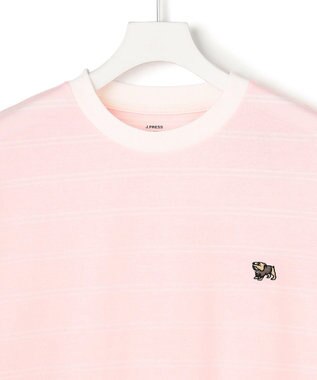J.PRESS YORK STREET 【UNISEX】ブルドッグワンポイント ボーダー Tシャツ ピンク系1
