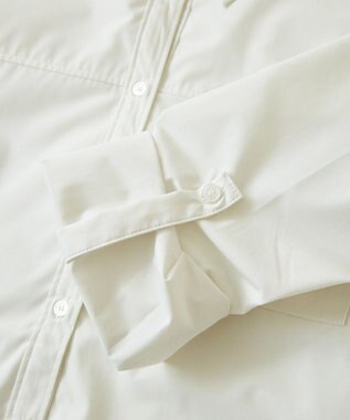 earth music&ecology ロールアップスリーブボクシーシャツ Off White