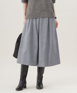 【洗える】ウォッシャブルウールサキソニーキュロット パンツ