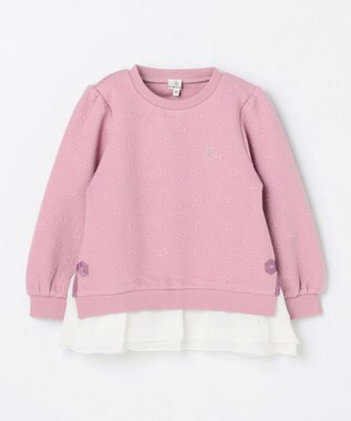 組曲 KIDS 【110-140㎝】フラワーキルト トレーナー ラベンダー