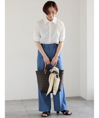 Te chichi ミニフリルトリムカラーブラウス オフホワイト