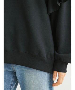 Green Parks ・ＳＵＧＡＲ　ＳＰＯＯＮ　ラッフルショルダースウェット Black