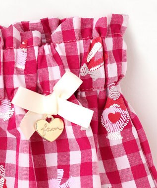 ANY KIDS ギンガム 発泡プリント スカート 赤系チェック