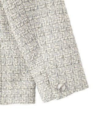 YECCA VECCA ノーカラーツイードジャケット Gray