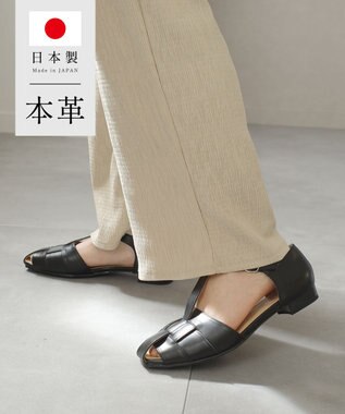 Pointer 日本製 本革グルカサンダル ブラック