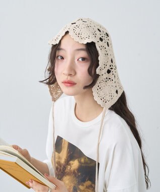 earth music&ecology レースバブーシュカ Ecru