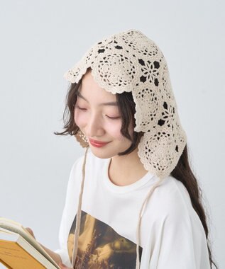 earth music&ecology レースバブーシュカ Ecru