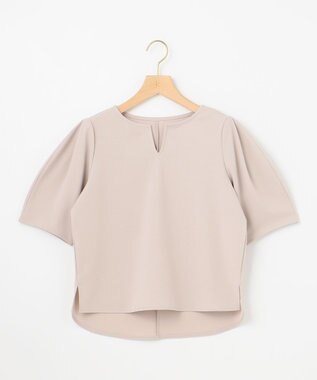 組曲 S 【WEB限定】ジョーゼットジャージーランタンスリーブ5分袖 ブラウス ベージュ系