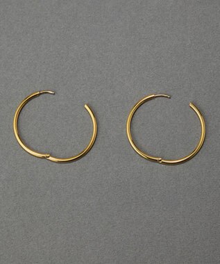 Phoebe 〈金属アレルギー対応〉スキニーラインフープピアス　ゴールド　ステンレス ゴールド