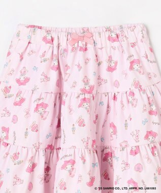 ANY KIDS 【マイメロディ＆クロミ×ANY KIDS】総柄 ティアードスカート ピンク×マイメロディ