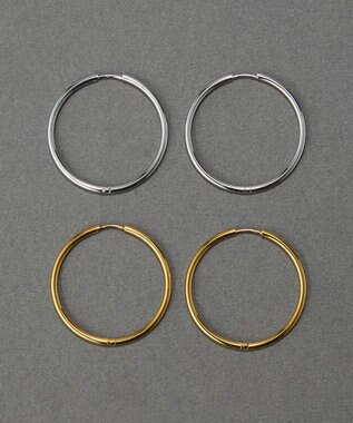 Phoebe 〈金属アレルギー対応〉スキニーラインフープピアス　ゴールド　ステンレス ゴールド