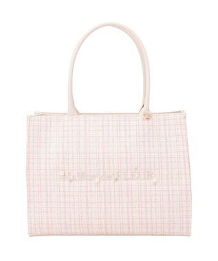 Maison de FLEUR ビジューツイードスクエアトートバッグ Light Pink