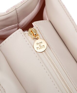 Maison de FLEUR ビジューツイードスクエアトートバッグ Light Pink