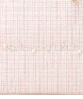 Maison de FLEUR ビジューツイードスクエアトートバッグ Light Pink