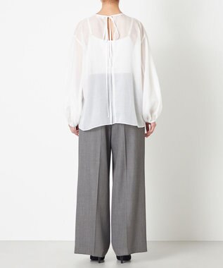 NAVE 【Nave】ブライトシアーボイル ギャザーブラウス ホワイト系
