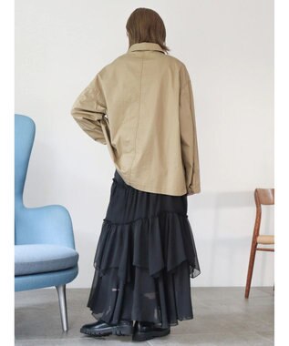 AMERICAN HOLIC 丈違いティアードフリルギャザースカート Black