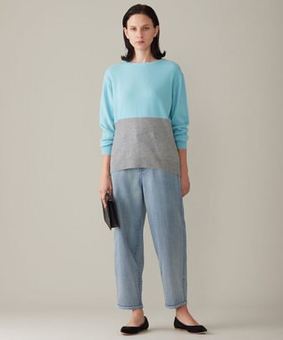 自由区 【洗える】ウスカルデニム カーブパンツ ライトインディゴ