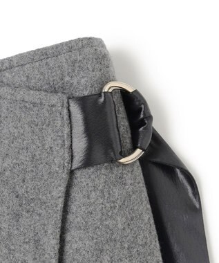 BEIGE， GRASSE / サテンベルト付きリバーラップスカート Md Gray