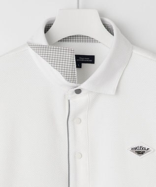 23区GOLF 長く愛せる定番人気！【MEN】【日本製】ハニカムカノコ 長袖ポロシャツ ホワイト系
