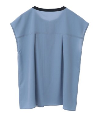 YECCA VECCA 配色タックデザインブラウス Blue