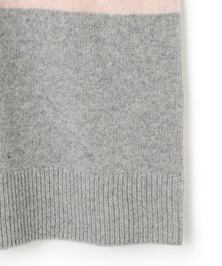 23区 【洗える】ウールナイロン カラーブロック ニット ヌードピンク系