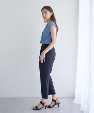 YECCA VECCA 配色タックデザインブラウス Blue