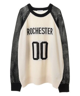 CRAFT STANDARD BOUTIQUE ロゴジャガードメッシュニットプルオーバー Black