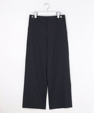 J.PRESS LADIES セルロースリネンストレッチ セミワイド パンツ ネイビー系