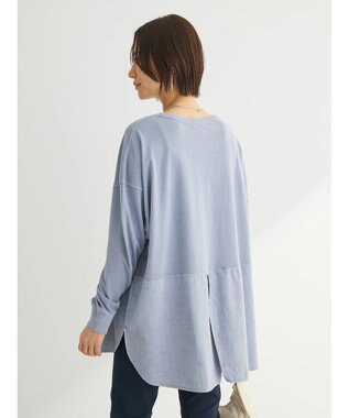 Green Parks ピグメントドッキングスリットデザインチュニック Sax