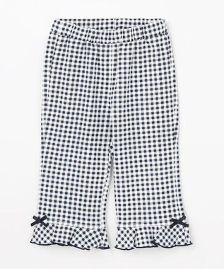 ANY KIDS 【洗濯機可能/接触冷感】ひんやり カットソーパンツ ネイビー（ギンガムチェック）