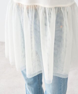 earth music&ecology 【吸湿発熱】あったかフェミニンインナー（チュールヘム） Off White