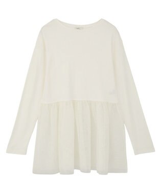 earth music&ecology 【吸湿発熱】あったかフェミニンインナー（チュールヘム） Off White