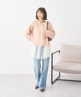 earth music&ecology 【吸湿発熱】あったかフェミニンインナー（チュールヘム） Off White