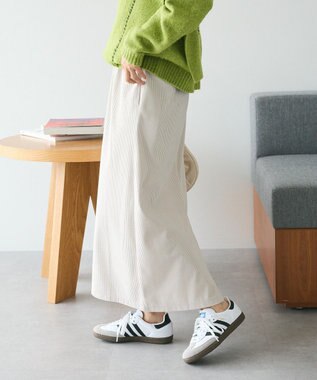 CRAFT STANDARD BOUTIQUE カットコーデュロイタイトスカート Gray Beige