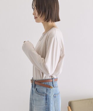 AMERICAN HOLIC シアーカラーボーダープルオーバー Light Gray