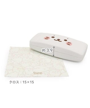 Mother garden しろたん クロス付き メガネケース 《顔ぼん柄》 顔ぼん