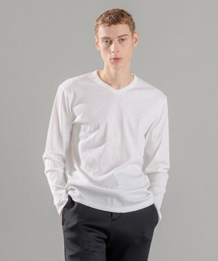 テックリブジャージー　Vネックカットソー