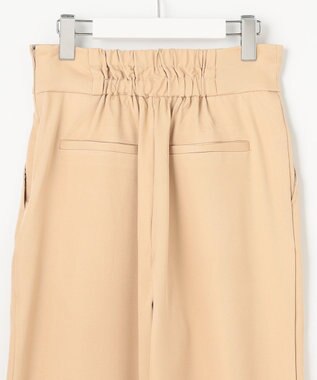 Feroux 【洗える】ウエストタックワイドパンツ ベージュ系