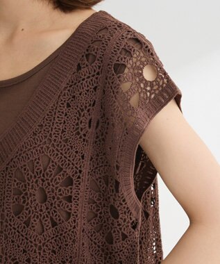 Green Parks ＳＥＴ２点クロシェプルオーバー＋タンクトップ Orange