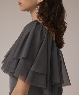 GRACE CONTINENTAL フリルケープサロペット グレー