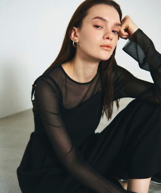 GRACE CONTINENTAL トリアセタックサロペット ブラック