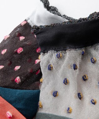 TRICOTE ポンポン ドット柄ソックス 95GRAY