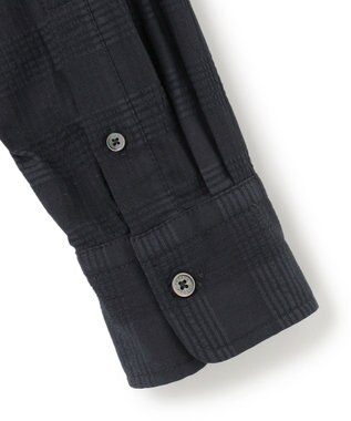 JOSEPH HOMME ドビーチェックストレッチ　ウイングカラーシャツ ネイビー系
