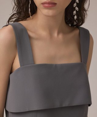 GRACE CONTINENTAL フリルケープサロペット グレー